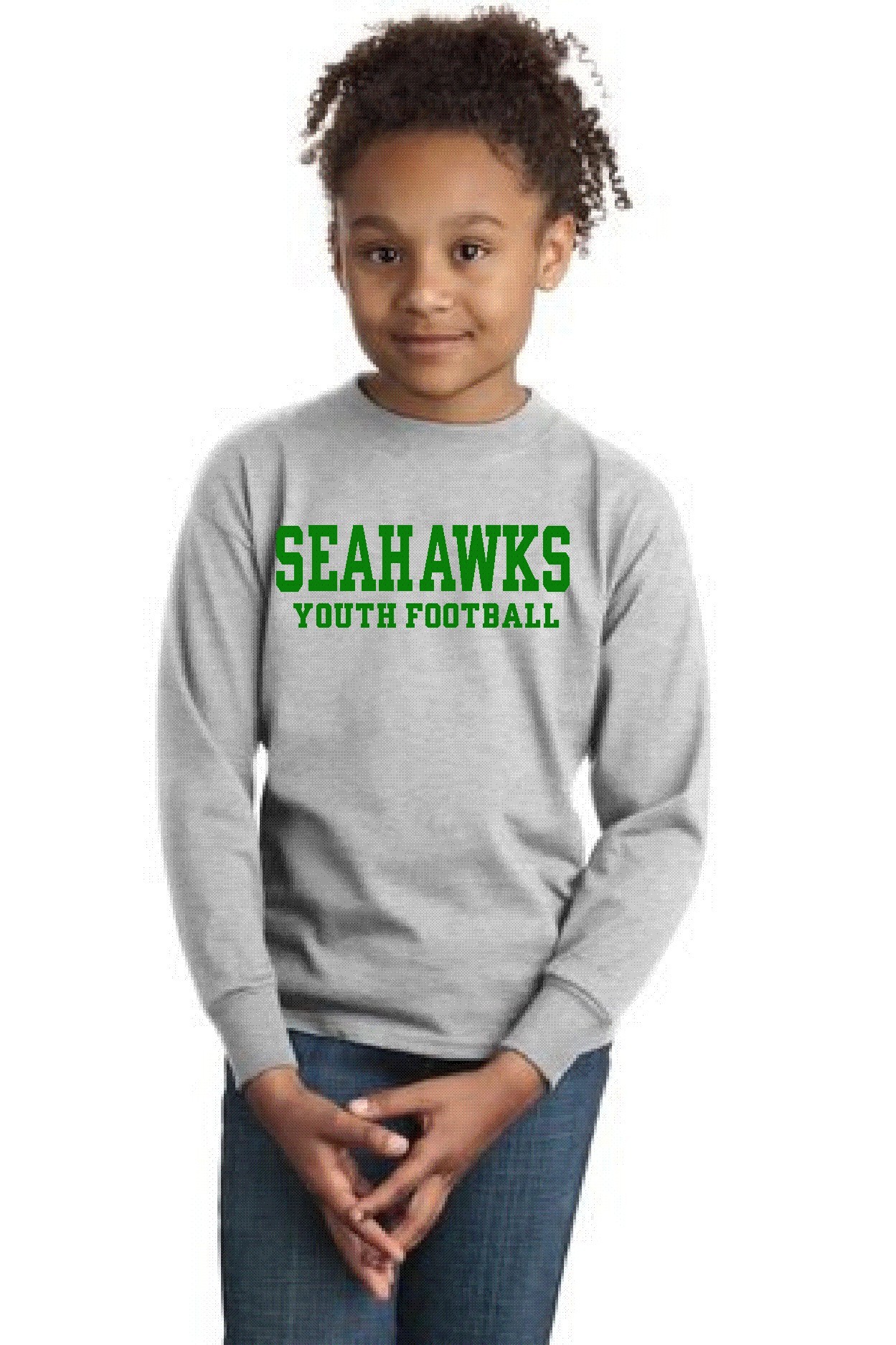 Youth Wicking Knit Longsleeve T-Shirt-Seahawks